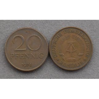 Mnzen  20 Pfennig der DDR