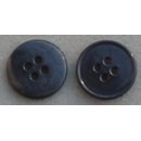 Plastic Button, 4-holes, black with Rim