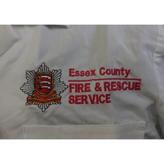 ECFRS Uniformemd, Essex County Fire & Rescue Service, Kurzarm, wei, Variokragen Mnner