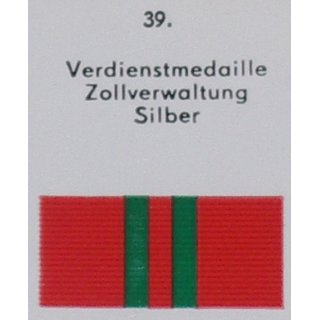 Verdienstmedaille der Zollverwaltung der DDR in silber