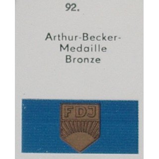 Arthur Becker Medaille der FDJ in bronze