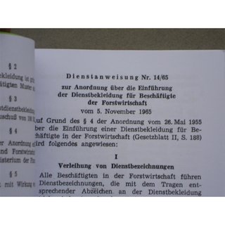 Dienstbekleidungsvorschrift der Forstwirtschaft, 1955/65