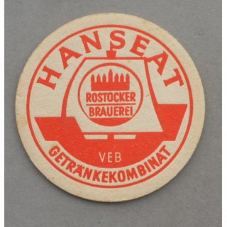 Hanseat Rostocker Brauerei - VEB Getrnkekombinat Bierdeckel