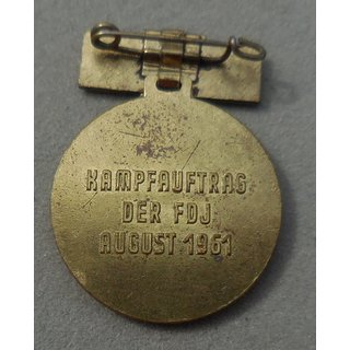 Medaille Kampfauftrag der FDJ August 1961